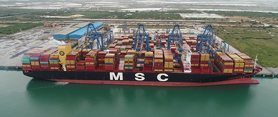 Handled Largest Ever Container Vessel on the East Coast of India on 11.11.2020